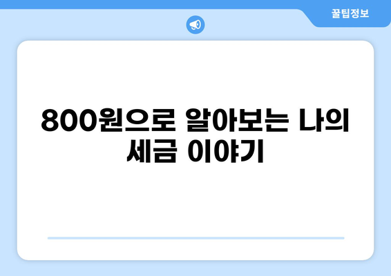 세금 800| 알아야 할 모든 것 | 세금, 납세, 800원, 절세 팁, 세금 신고