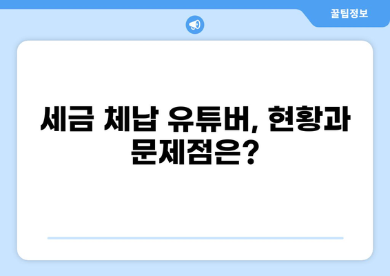 세금 체납 유튜버, 어떻게 찾을까요? | 체납 정보 조회, 유튜브 채널 분석, 세금 체납 유튜버 현황