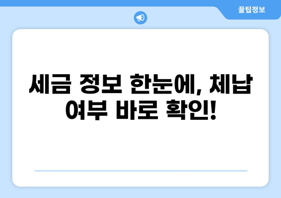 체납세금 조회| 간편하게 내 세금 확인하세요 | 세금, 조회, 체납, 정보