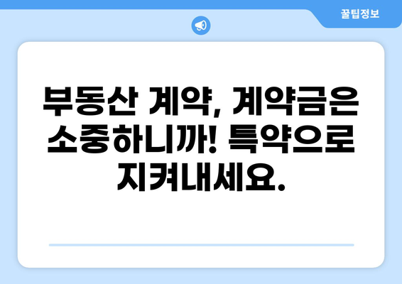 대출 불가 시 계약금 반환 특약| 계약 안전을 위한 필수 조항 | 부동산 계약, 계약금, 특약 조건, 주택 매매