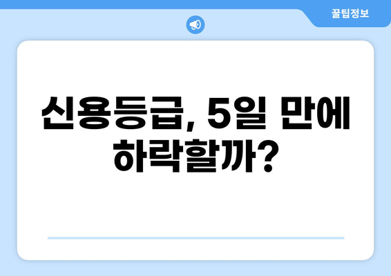 대출 연체 5일, 나에게 어떤 일이 일어날까요? | 연체료, 신용등급, 대출 거래 변화