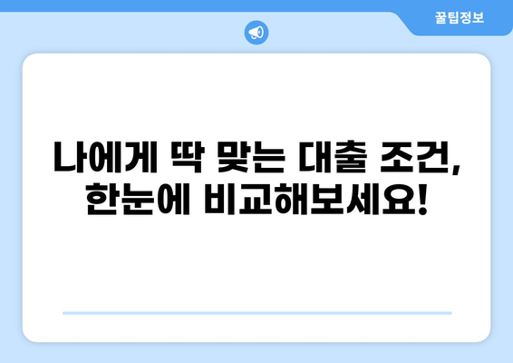 3천만원 대출, 나에게 맞는 조건 찾기 | 신용대출, 주택담보대출, 대출 비교