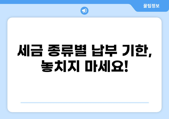 내라는 세금 다 내야 돼? | 세금 종류, 납부 기한, 혜택 총정리