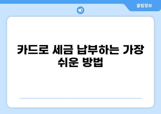 카드 세금납부 사이트| 간편하고 안전하게 세금 납부하기 | 세금, 납부, 카드, 온라인, 사이트, 방법, 가이드