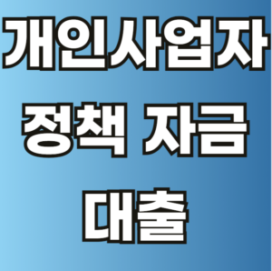 개인 사업자 정책 자금 대출