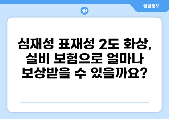 심재성 표재성 2도 화상, 실비 보상 기준과 흉터 가능성 확인 | 화상, 실비보험, 흉터, 치료