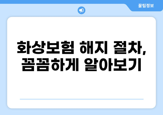 화상보험 해지, 간단하게 해결하세요! | 화상보험 해지 가이드, 해지 절차, 필요 서류, 주의 사항