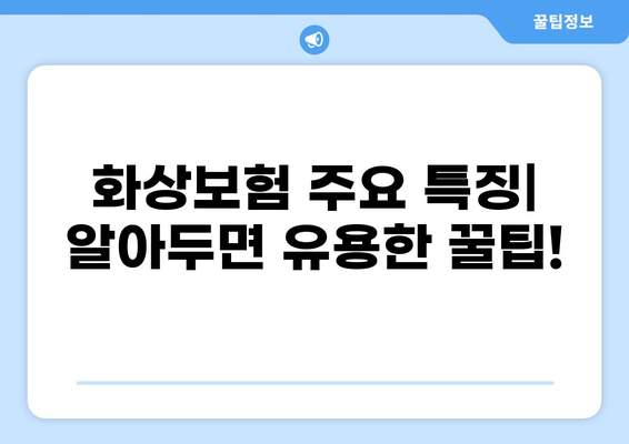 화상보험 보장, 꼼꼼히 따져보고 가입하세요! | 화상보험 비교, 보장 범위, 주요 특징, 가입 시 유의 사항