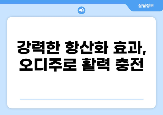 오디주, 건강에 좋은 효능 5가지 | 혈액순환, 항산화, 면역력 강화 효과