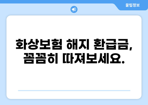 화상보험 해지 환급금, 내 손으로 계산해보세요! | 화상보험, 해지 환급 계산, 보험금