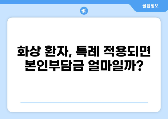 중증질환 특례제도, 화상 환자의 본인부담금은 얼마일까요? | 화상, 중증질환, 특례, 본인부담금, 산정