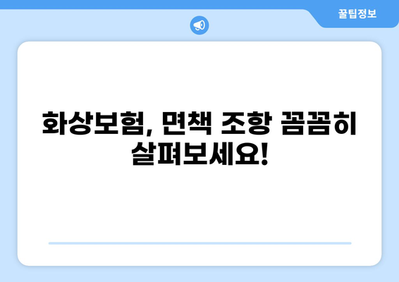 화상보험 가입 전 꼼꼼히 체크해야 할 핵심 내용 | 보장 범위, 면책 조항, 특약 비교
