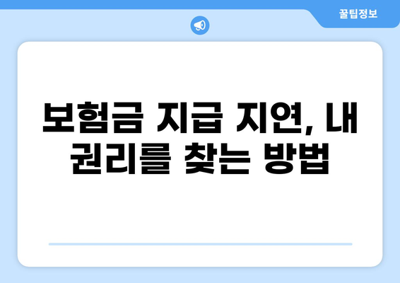 화상보험 지급이 늦어졌다면? 보험사에 어떻게 항의해야 할까요? | 보험금 지급, 지연, 소송, 권리