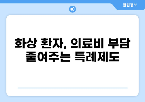 중증질환 부담금 산정 특례제도| 화상 환자의 경제적 부담 완화 | 화상, 의료비 지원, 특례제도, 건강보험