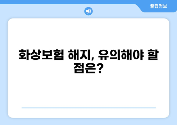 화상보험 해지, 이렇게 하면 됩니다| 단계별 안내 | 화상보험 해지, 해지 방법, 보험금 환급