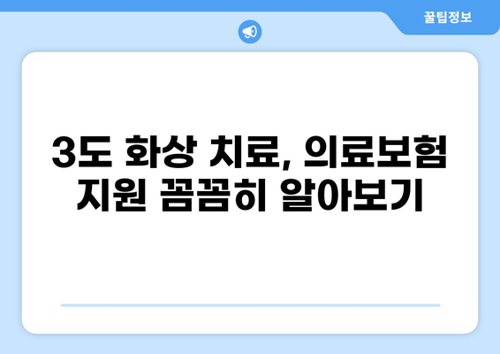3도 화상 치료, 의료보험은 얼마나 지원될까요? | 화상 치료비, 보험 혜택, 의료비 지원, 3도 화상
