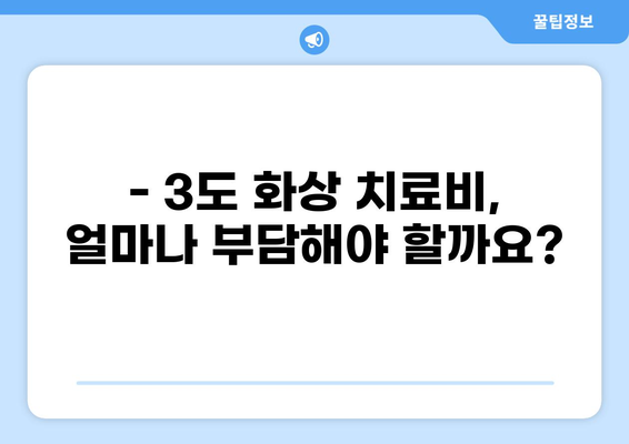 3도 화상 치료, 얼마나 지원될까요? | 3도 화상 치료비, 의료보험 지원 범위, 화상 치료, 의료비 지원