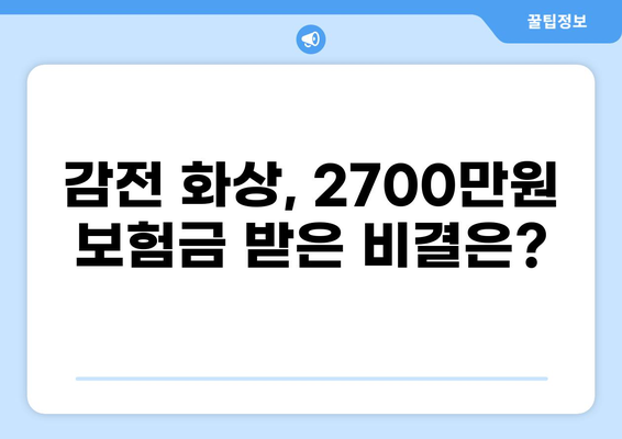 감전 화상, 보험 처리 성공 사례| 2700만원 보험금 받은 비결 공개 | 보험, 손해사정, 화상, 보상