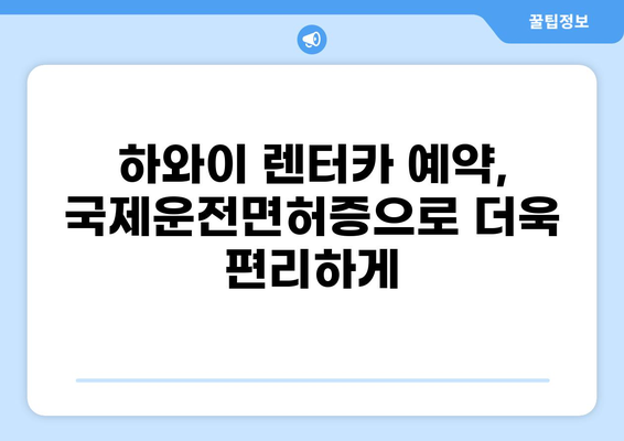 미국 하와이 렌터카 운전, 국제운전면허증 발급 가이드 | 미국 여행, 렌터카, 국제운전면허증, 하와이 렌터카