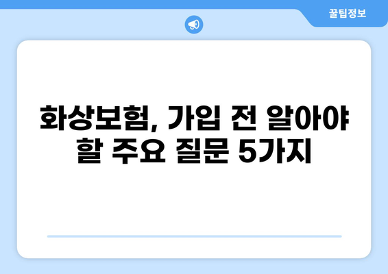 화상보험 가입 전 꼼꼼히 체크해야 할 핵심 내용 | 보장 범위, 면책 조항, 특약 비교