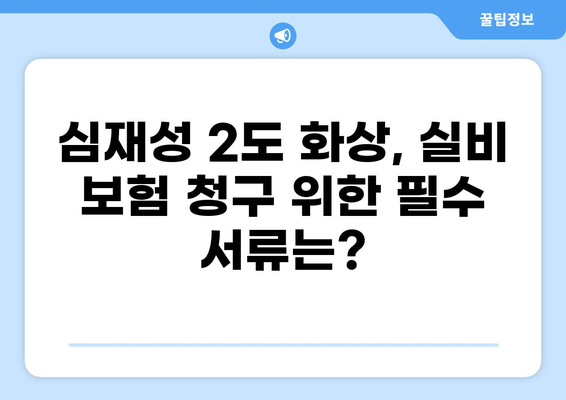 심재성 2도 화상, 실비 보장 꼭 받으세요! | 보험금 청구 가이드, 필요 서류, 주의 사항