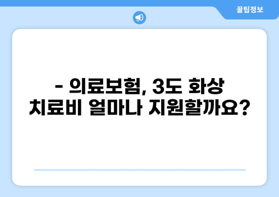 3도 화상 치료, 얼마나 지원될까요? | 3도 화상 치료비, 의료보험 지원 범위, 화상 치료, 의료비 지원