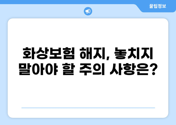 화상보험 해지, 꼭 알아야 할 5가지 유의 사항 | 보험 해지, 해지 환급금, 해지 방법, 주의 사항