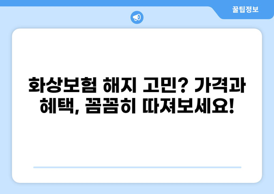 화상보험 해지 고민? 가격 vs 혜택 비교 분석 | 보험료 절약, 해지 전 필수 체크