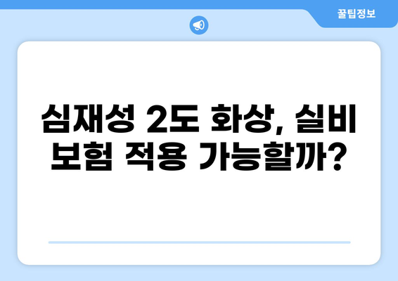 심재성 2도 화상, 보험 실비로 최대한 보상받는 방법 | 화상 보험, 실비 청구, 보상 팁