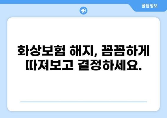 화상보험 해지, 심층 분석과 전략적 고려 사항| 나에게 맞는 해지 전략 찾기 | 화상보험, 해지, 보험료, 보장, 해지환급금, 전략