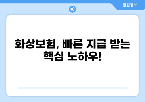 화상보험, 얼마나 기다려야 하나요? 빠른 지급받는 핵심 노하우 | 보험금 청구, 지급 기간, 서류, 절차