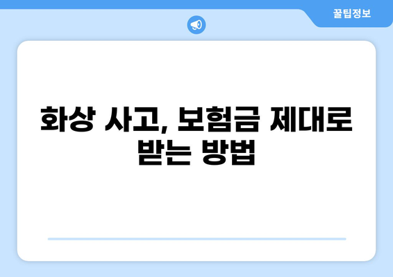 화상 사고 보험금 & 합의 성공 전략| 실제 사례 분석 및 전문가 조언 | 화상, 보상, 합의, 성공 사례, 전문가