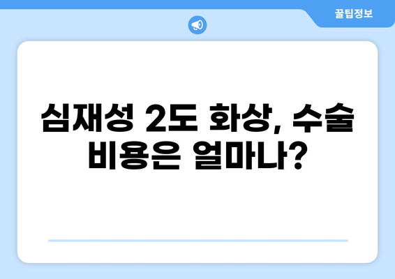 심재성 2도 화상 수술, 비용 얼마나 들까요? | 화상 치료, 병원, 보험