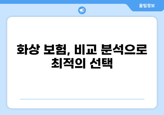 화상보험 보장 꼼꼼히 비교 분석| 내게 맞는 보험 찾기 | 화상, 보험, 보장, 비교, 분석, 가이드