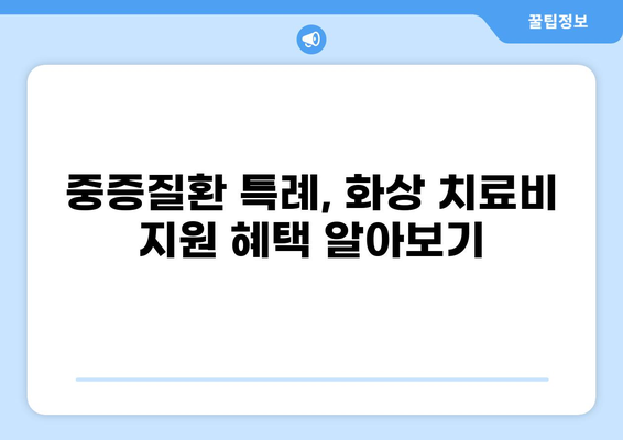 중증질환 특례제도, 화상 환자의 본인부담금은 얼마일까요? | 화상, 중증질환, 특례, 본인부담금, 산정