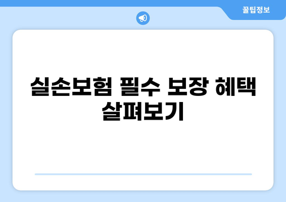 실손보험으로 꼭 받아야 할 주요 보장 혜택 알아보기 | 실손보험, 보장 범위, 보험료, 가입 팁