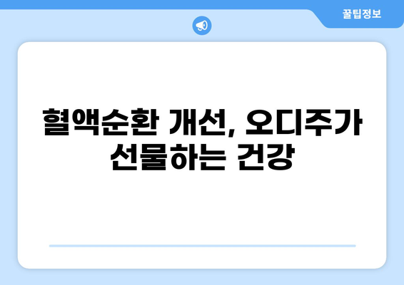 오디주, 건강에 좋은 효능 5가지 | 혈액순환, 항산화, 면역력 강화 효과