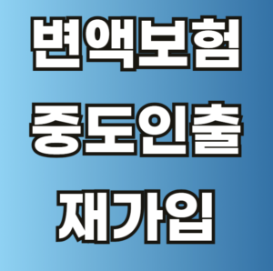변액 보험 중도 인출 재가입