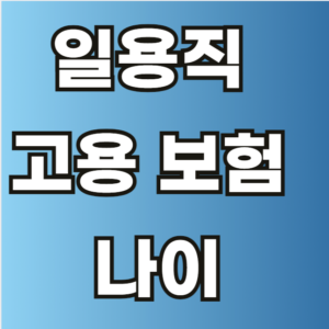 일용직 고용 보험 나이