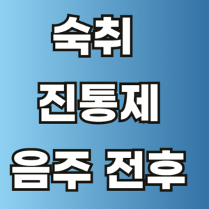 숙취 진통제 음주 전후 복용시점 종류