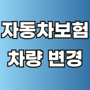 자동차 보험 차량 변경